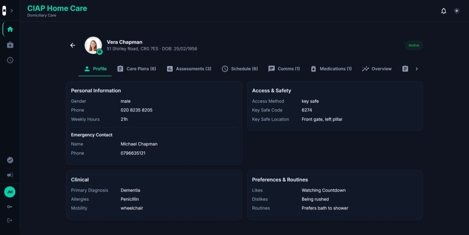 Client Profile — Access & Safety
